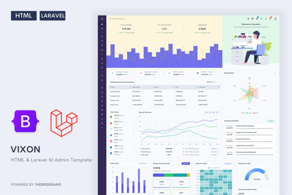 Vixon - HTML & Laravel 10 Admin Template