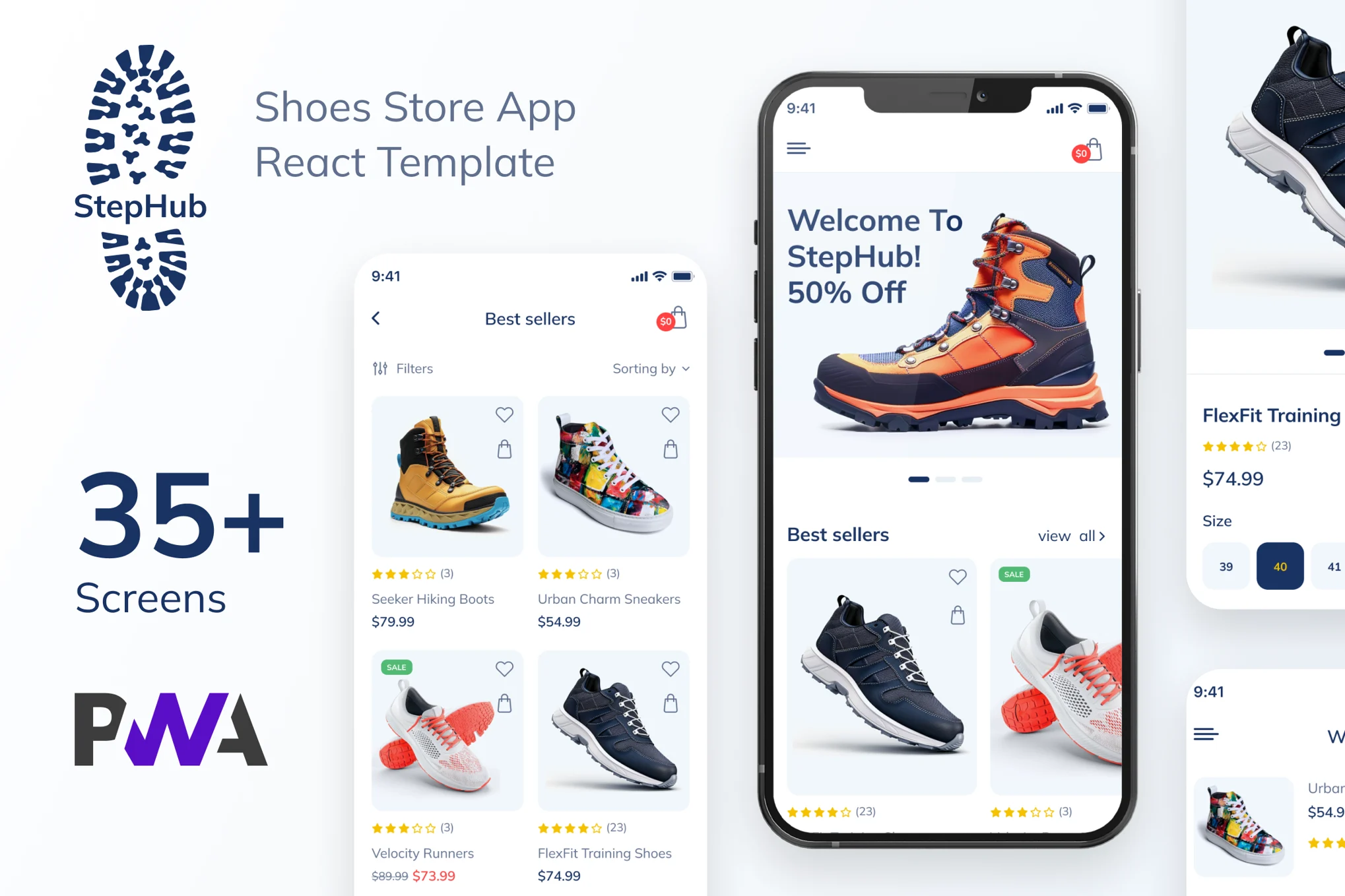StepHub – Shoes Store & eCommerce React Mobile App