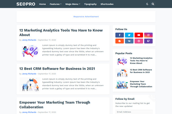 SeoPro – Responsive Blogger Template
