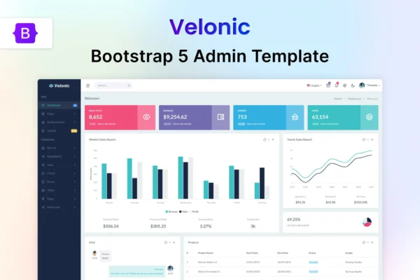 Velonic Bootstrap Admin & Dashboard Template